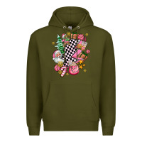 Army Green pink christmas lightning bolt Premium Hoodie - AdoDesignShop