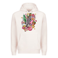 Pale Pink pink christmas lightning bolt Premium Hoodie - AdoDesignShop
