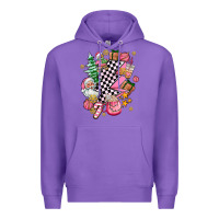 Purple pink christmas lightning bolt Premium Hoodie - AdoDesignShop