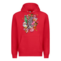 Red pink christmas lightning bolt Premium Hoodie - AdoDesignShop