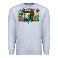 Heather Grey sewing life western Premium Sweatshirt - texasbilliewilder