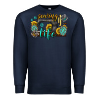 Navy sewing life western Premium Sweatshirt - texasbilliewilder