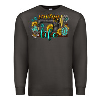 Smoke sewing life western Premium Sweatshirt - texasbilliewilder