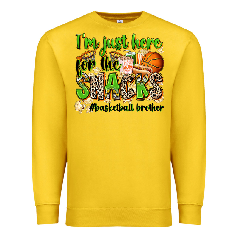 Im Just Here For The Snacks Basketball Brother Premium Sweatshirt by Zillion Design Studio | Teevron