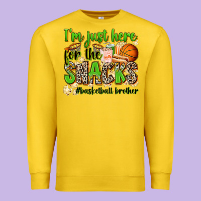 Im Just Here For The Snacks Basketball Brother Premium Sweatshirt Designed By Zillion Design Studio