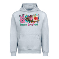 Heather Grey peace love art   ado Urban Hoodie - AdoDesignShop