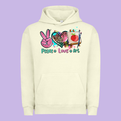Peace Love Art   Ado Urban Hoodie Designed By Adodesignshop