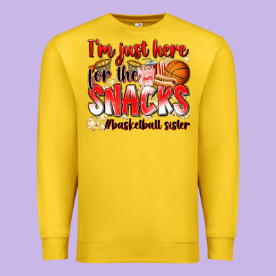 Im Just Here For The Snacks Basketball Sister Premium Sweatshirt Designed By Zillion Design Studio