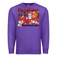 Purple im just here for the snacks basketball sister Premium Sweatshirt - Zillion Design Studio
