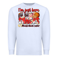 White im just here for the snacks basketball sister Premium Sweatshirt - Zillion Design Studio