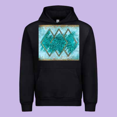 Turquoise Glitter Urban Hoodie Designed By Jahusdesignshop
