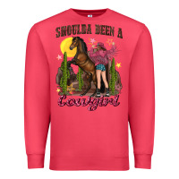 Cardinal shoulda been a cowgirl bucking horse Premium Sweatshirt - texasbilliewilder
