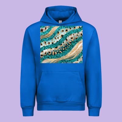 Turquoise Glitter Urban Hoodie Designed By Jahusdesignshop