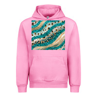Fuchsia Pink turquoise glitter Urban Hoodie - JahusDesignShop