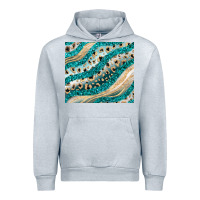 Heather Grey turquoise glitter Urban Hoodie - JahusDesignShop