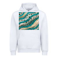 White turquoise glitter Urban Hoodie - JahusDesignShop