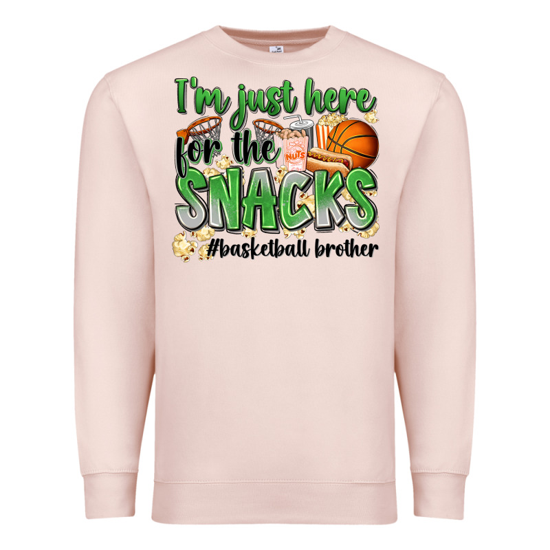 I'm Just Here For The Snacks #basketball Brother Premium Sweatshirt by Zillion Design Studio | Teevron