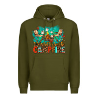 Army Green life is better by the campfire Premium Hoodie - AdoDesignShop