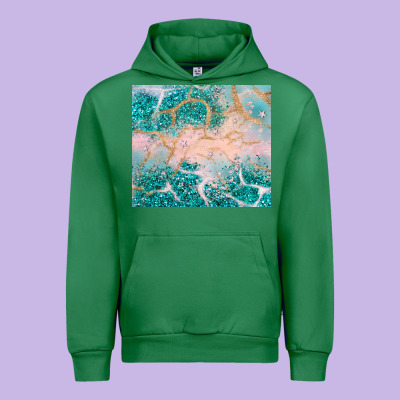 Turquoise Glitter Urban Hoodie Designed By Jahusdesignshop