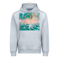 Heather Grey turquoise glitter Urban Hoodie - JahusDesignShop