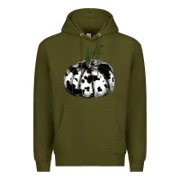 Army Green watercolor cowhide halloween pumpkin Premium Hoodie - RanaPortraitStore