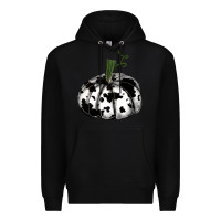 Black watercolor cowhide halloween pumpkin Premium Hoodie - RanaPortraitStore