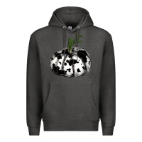 Charcoal Heather watercolor cowhide halloween pumpkin Premium Hoodie - RanaPortraitStore