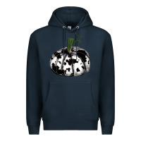 Navy watercolor cowhide halloween pumpkin Premium Hoodie - RanaPortraitStore