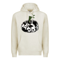 Oatmeal Heather watercolor cowhide halloween pumpkin Premium Hoodie - RanaPortraitStore