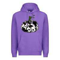 Purple watercolor cowhide halloween pumpkin Premium Hoodie - RanaPortraitStore