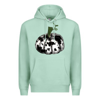 Seafoam watercolor cowhide halloween pumpkin Premium Hoodie - RanaPortraitStore