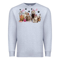 Heather Grey siberian cat coffee cups Premium Sweatshirt - texasbilliewilder
