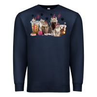 Navy siberian cat coffee cups Premium Sweatshirt - texasbilliewilder