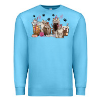 Ocean Blue siberian cat coffee cups Premium Sweatshirt - texasbilliewilder