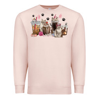 Pale Pink siberian cat coffee cups Premium Sweatshirt - texasbilliewilder