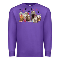 Purple siberian cat coffee cups Premium Sweatshirt - texasbilliewilder