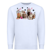 White siberian cat coffee cups Premium Sweatshirt - texasbilliewilder