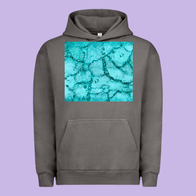 Turquoise Glitter Urban Hoodie Designed By Jahusdesignshop