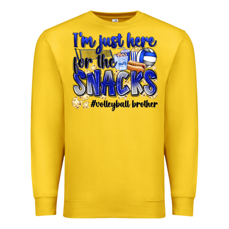 Im Just Here For The Snacks Volleyball Brother Premium Sweatshirt by Zillion Design Studio | Teevron