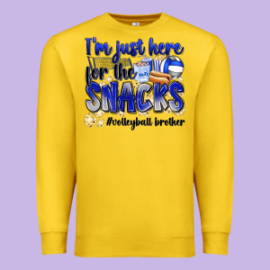 Im Just Here For The Snacks Volleyball Brother Premium Sweatshirt Designed By Zillion Design Studio