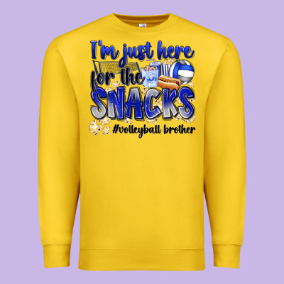 Im Just Here For The Snacks Volleyball Brother Premium Sweatshirt Designed By Zillion Design Studio