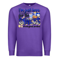 Purple im just here for the snacks volleyball brother Premium Sweatshirt - Zillion Design Studio
