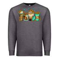 Charcoal Heather sunflowers coffee cups Premium Sweatshirt - Zillion Design Studio