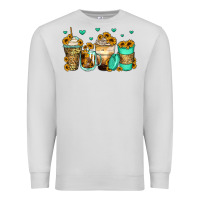 Dove Grey sunflowers coffee cups Premium Sweatshirt - Zillion Design Studio