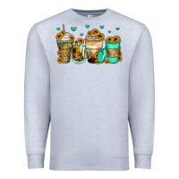 Heather Grey sunflowers coffee cups Premium Sweatshirt - Zillion Design Studio