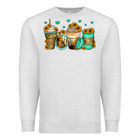 Oatmeal Heather sunflowers coffee cups Premium Sweatshirt - Zillion Design Studio
