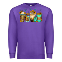 Purple sunflowers coffee cups Premium Sweatshirt - Zillion Design Studio