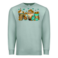 Seafoam sunflowers coffee cups Premium Sweatshirt - Zillion Design Studio