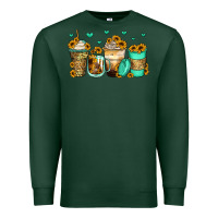 Sports Green sunflowers coffee cups Premium Sweatshirt - Zillion Design Studio