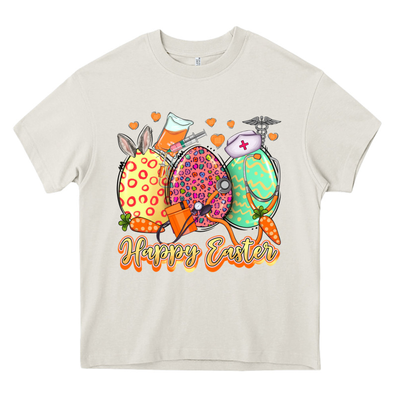 Happy Easter Eggs Nurse Heavy Core Tee by LillyAllenDesigns | Teevron